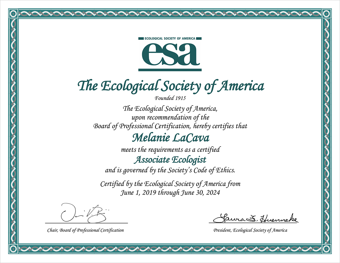 ESA certificate